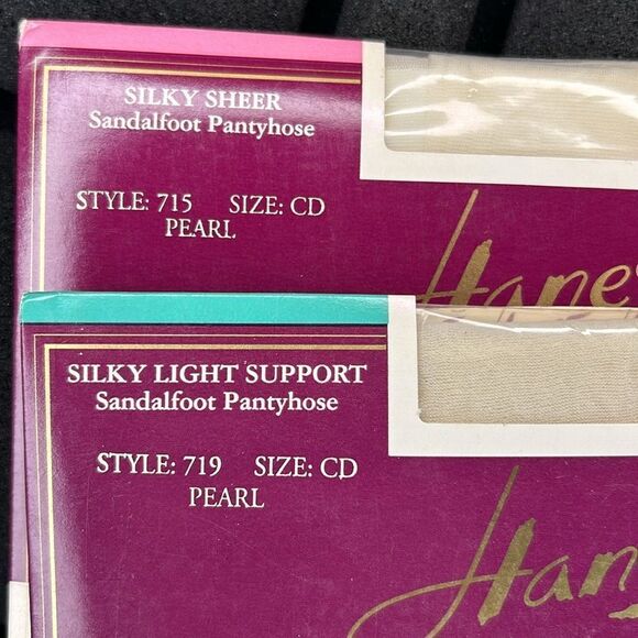Hanes Silk Reflections Silky Light support,sheer 719,715 size CD 2Pc Pearl - Picture 7 of 7